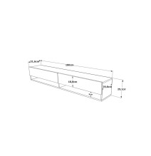 Mueble de TV de Pared Moderno Antracita-Roble - 180x31,5x29,5 cm - 2 Cajones y Estantes.